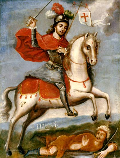 St James the Moorslayer, one of the most valiant saints and knights the world ever had ... has been given by God to Spain for its patron and protection. Cervantes, Don Quixote.