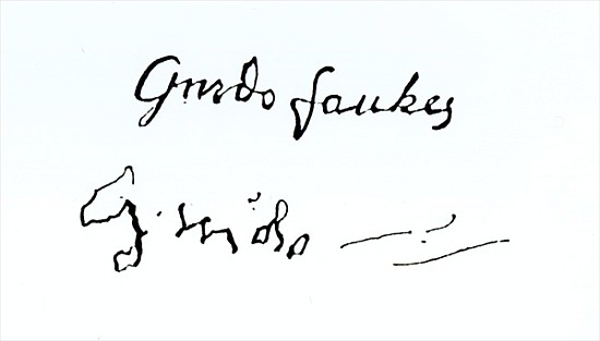 Image: (after) English School - Signature of Guy Fawkes (1570-1606)