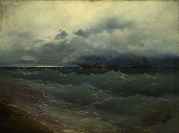 stormy sea ship. Ship on a Stormy Sea
