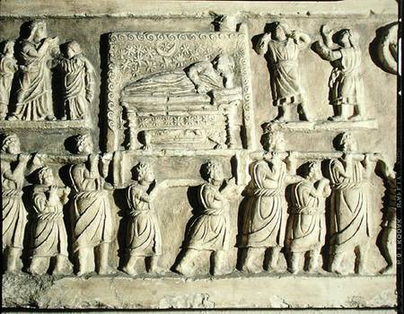 Roman relief sculpture depicting a funeral