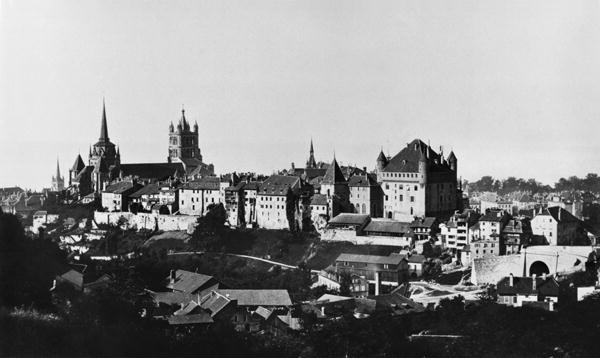 View of Lausanne, c.1856-60 (b/w photo)  from Bisson Freres Studio