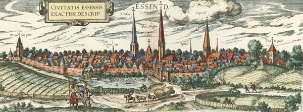 Essen, View 1581 , Braun a. Hogenberg from Braun u. Hogenberg