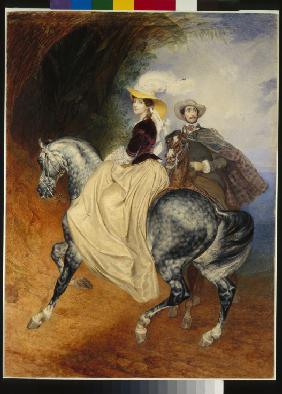 The Horsemen. Portrait of Eugeny and Emily Mussard