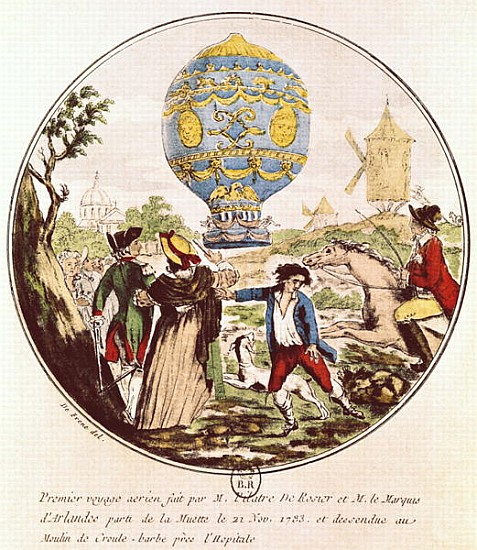 The First Aerial Voyage Monsieur Francois Pilatre de Rozier (1754-85) and the Marquis of Arlandes (1 from De Frene