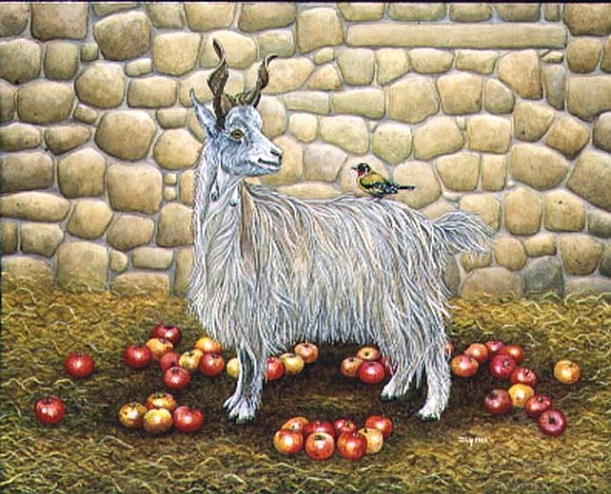 The Apple-Goat, 1995 (acrylic pn panel)  from Ditz 