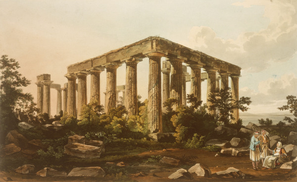 Aegina , Temple of Aphaea from Dodwell