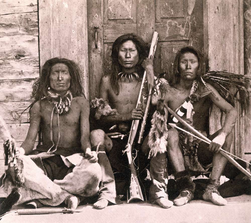 Spokane Indians, 1861 (b/w photo)  from English Photographer