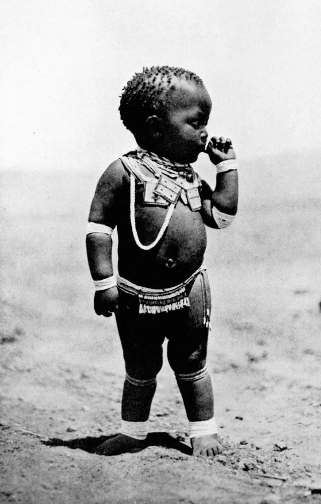 Zulu Girl Sucking First Finger (b/w photo)  from English Photographer