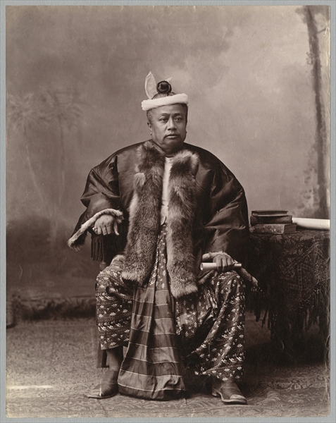 Burmese magistrate, late 19th century (albumen print) (b/w photo)  from English Photographer