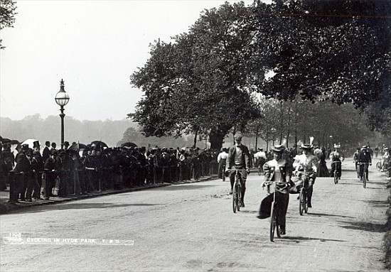Cycling in Hyde Park, c.1910 from English Photographer