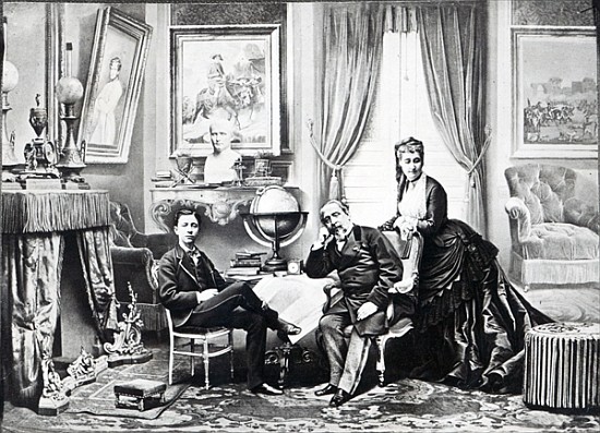 Emperor Napoleon III with Empress Eugenie and the prince Imperial at Camden Place, Chislehurst in 18 from English Photographer