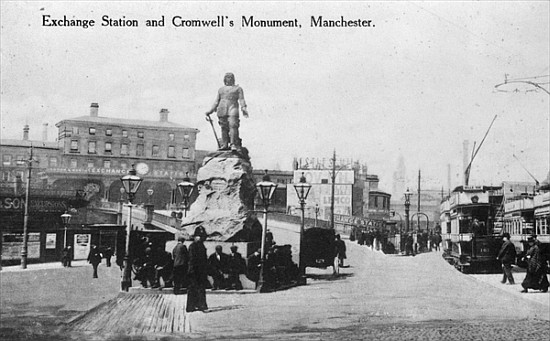 Exchange Station and Cromwell''s Monument, Manchester, c.1910 from English Photographer