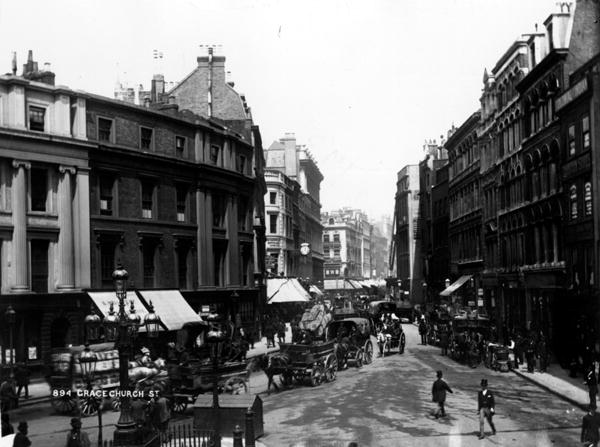 Gracechurch Street, London, c.1890 (b/w photo)  from English Photographer