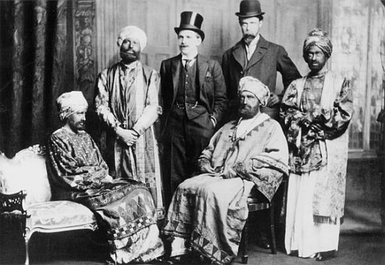 ''The Emperor of Abyssinia and his Court'', showing standing from left to right Guy Ridley, Horace d from English Photographer