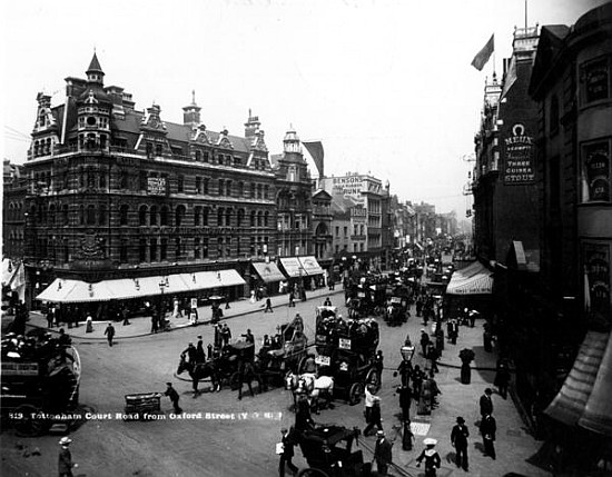 Tottenham Court Road from Oxford Street, London, c.1891 from English Photographer