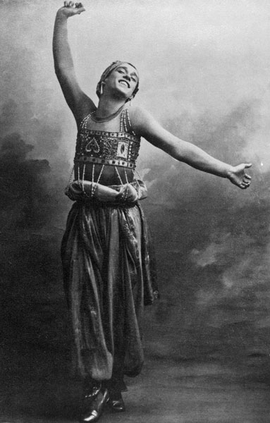 Vaslav Nijinsky in the role of the Black Slave from ''Scheherazade'', 1910 (b/w photo)  from French Photographer