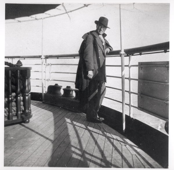 Andre Gide departing for Asia Minor (1869-1951) 1914 (b/w photo)  from French Photographer