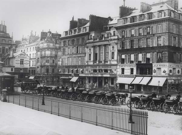 Place de la Bourse, Paris, c.1860-70 (b/w photo)  from French Photographer