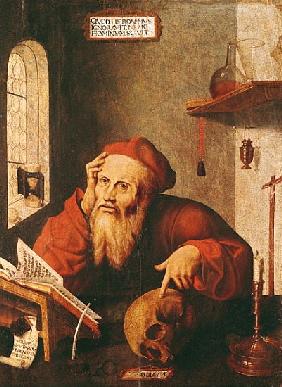 St. Jerome, after a painting Quentin Massys or Metsys (1466-1530)
