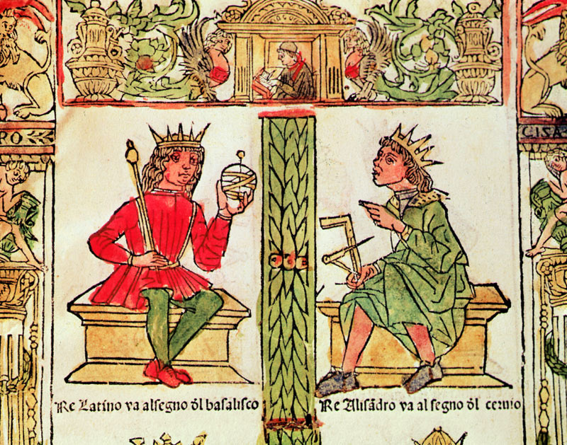 King Latinus and King Alexander, from ''The Book of Fate'' by Lorenzo Spirito Gualtieri from Italian School