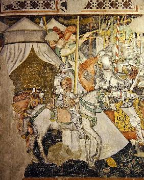 Army on horseback, detail of a battle scene