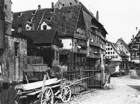 View of the Old Quarter, Ulm, c.1910 (b/w photo) 