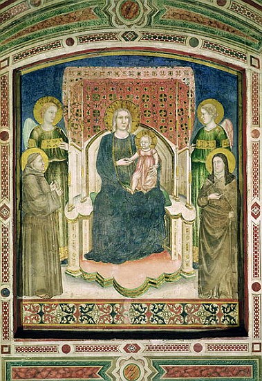 Madonna Enthroned with St. Francis of Assisi, St. Clare and Two Angels from Master of Figline