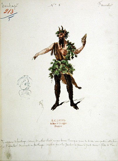 Costume design for a faun, for the opera ''Tannhauser'', from Richard Wagner