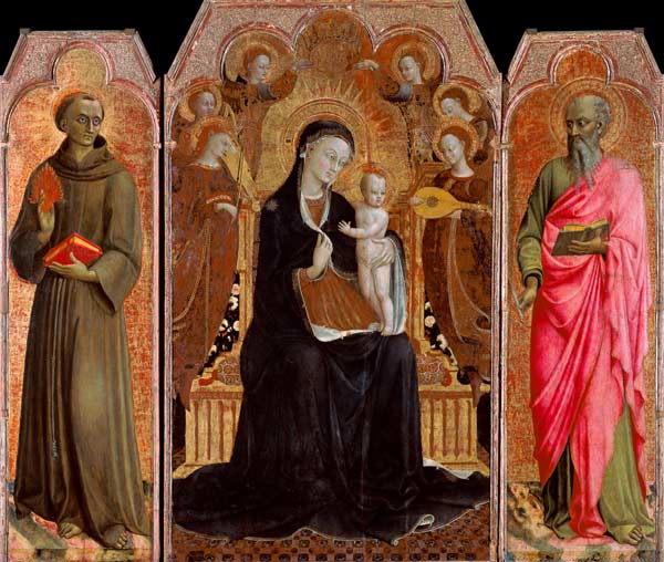 Mary and baby Jesus surrounded by six angels from Sassetta (Stefano di Giovanni di Consolo)