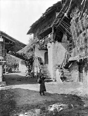 Village of Valais, early 20th century (b/w photo) 