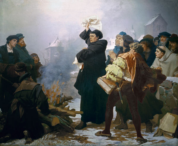 Luther burns Papal Bull , Thumann from Thumann