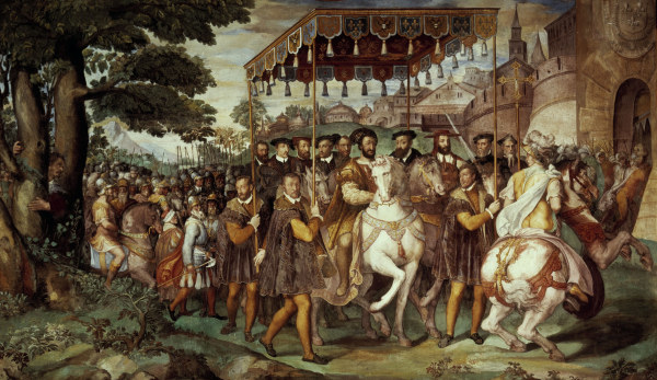 Francis I receives Charles V , Zuccari. from Zuccari