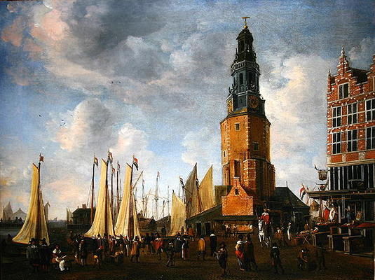 The Herring Packers' Tower, Amesterdam (oil on canvas) from Abraham Beerstraten