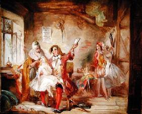 Backstage at the Theatre Royal, possibly depicting Ira Frederick Aldridge (1807-67) rehearsing Othel
