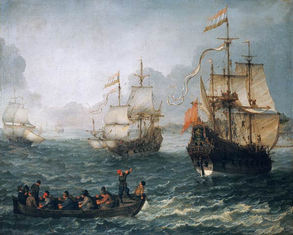 Sea landscape with sailing ships from Abraham Willaerts