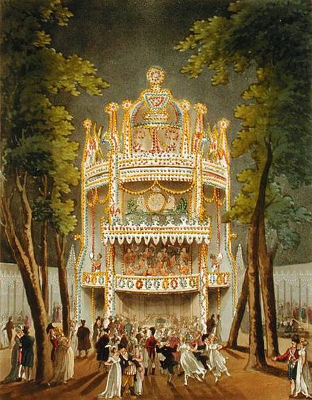 Vauxhall Pleasure Gardens, from Ackermann's 'Microcosm of London', engraved by J. Black (fl.1791-183 from A.C. Rowlandson
