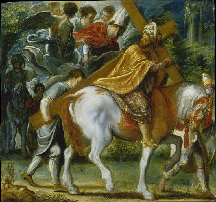 The Frankfurt Altarpiece of the Exaltation of the True Cross:
Heraclius on Horseback with the Cross  from Adam Elsheimer