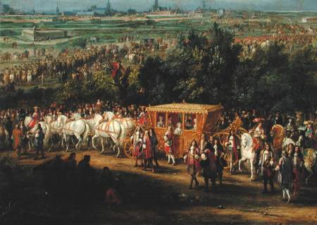The Entry of Louis XIV (1638-1715) and Marie-Therese (1638-83) of Austria in to Arras, 30th July 166 from Adam Frans van der Meulen