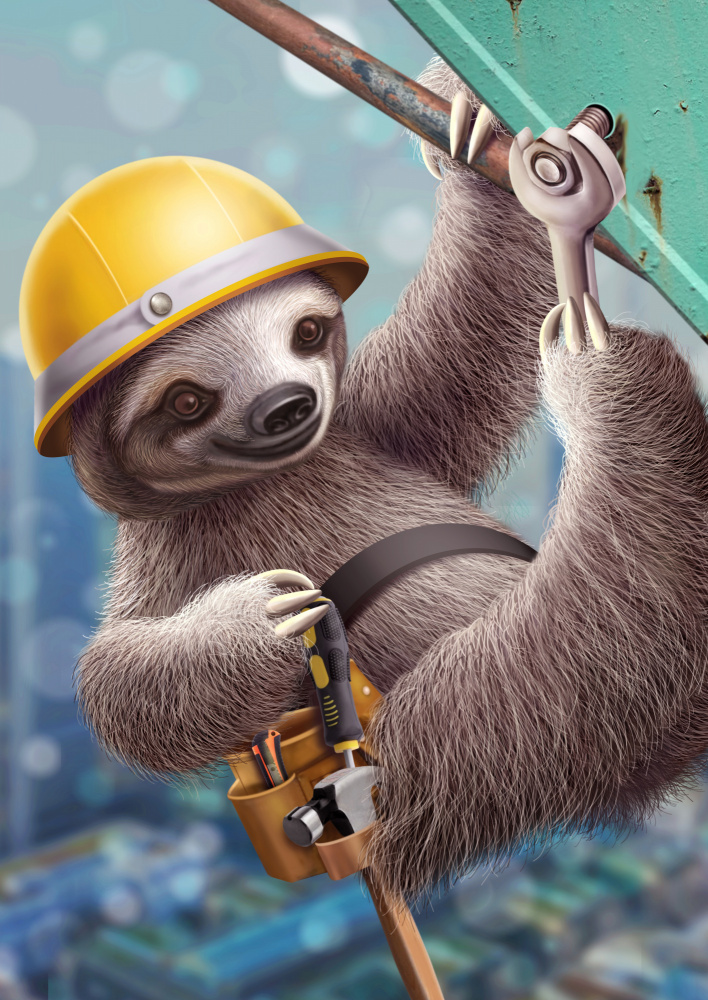SLOTH CONSTRUCTION WORKER from Adam Lawless