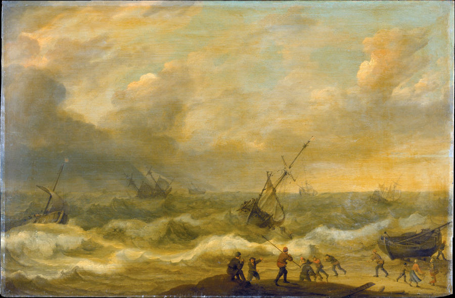 Stormy Sea with many Ships from Adam Willaerts