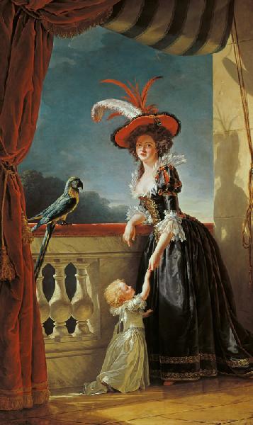 Portrait of Louise-Elisabeth de France (1727-59) Duchess of Parma and her son Ferdinand (1751-1802)