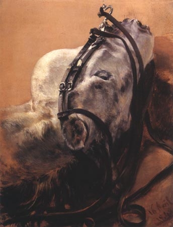 Tête de cheval couchée, bidée from Adolph Friedrich Erdmann von Menzel