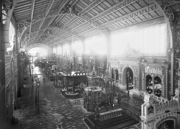Gallery of the Various Industries, Universal Exhibition, Paris, 1889 (b/w photo)  from Adolphe Giraudon