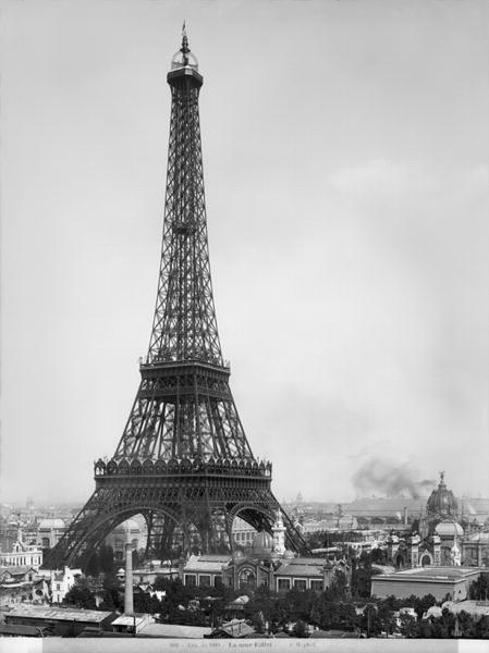 The Eiffel Tower (1887-89) photographed during the Universal Exhibition of 1889 in Paris, architect  from Adolphe Giraudon