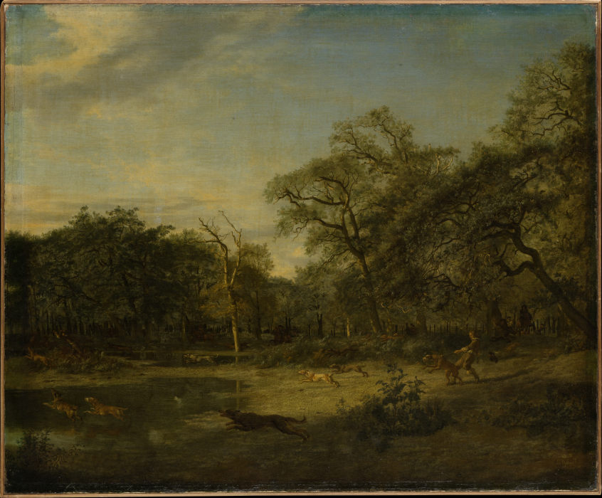 Deer Hunt in a Swampy Forest Landscape from Adriaen van de Velde