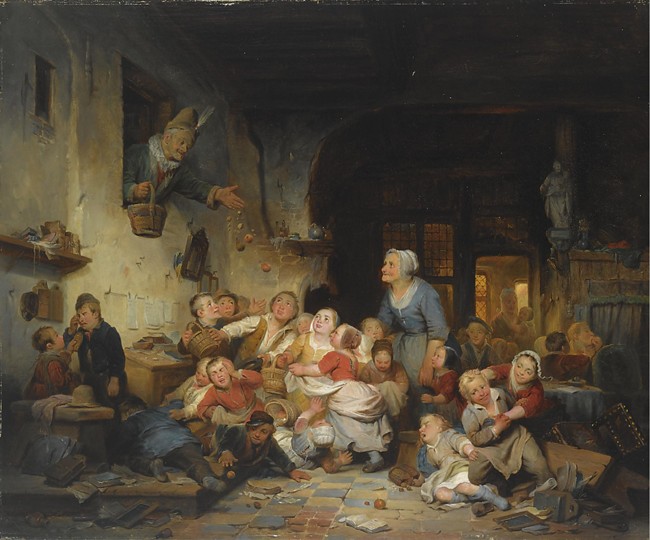 The Village School from Adrien Ferdinand de Braekeleer