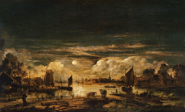 Moonlit Landscape from Aert van der the Elder Neer