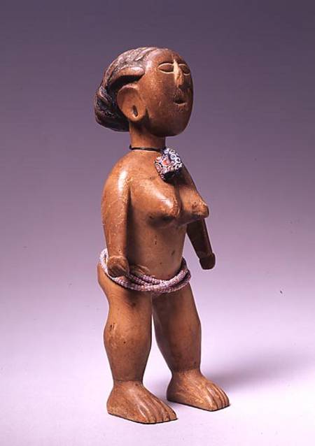 Ewe Female Figure from Ghana (wood & glass) from African