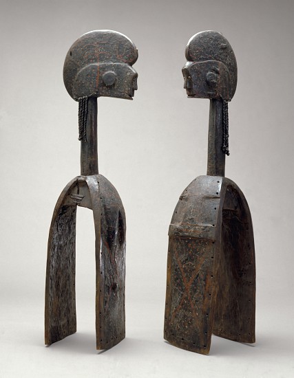 Male and female Waja masks, from Upper Benue River, Nigeria, 1850-1950 from African School
