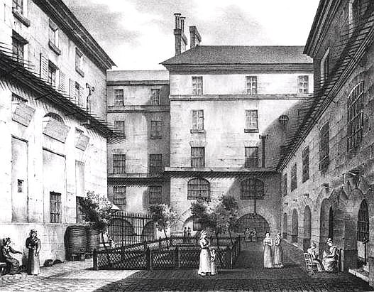 View of the Women''s Yard at the Conciergerie Prison; engraved by Alphonse Urruty (1800-70) c.1831 from (after) Collard